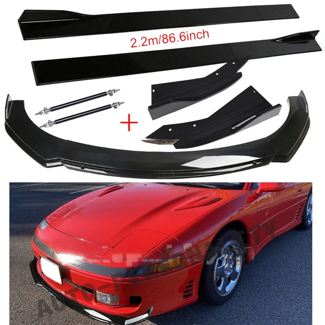 Glossy Black Front Bumper Lip /Side Skirt/ Strut Rods For Mitsubishi 3000GT Rods
