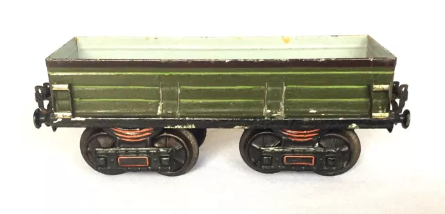 Early Marklin Gauge 1 Painted Tinplate Bogie Open Goods Wagon in Good Condition