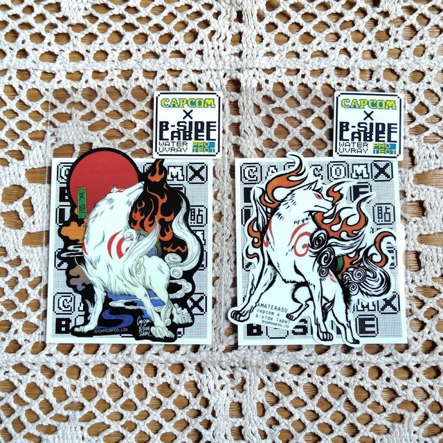 OKAMI AMATERASU B-SIDE LABEL × CAPCOM Sticker 2 Set Gioco JP EUR 36,40 ...