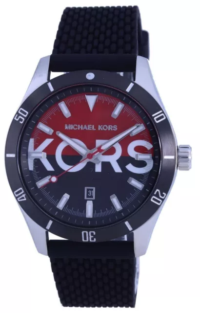 Michael kors layton orologio uomo in caucciu' nero 42mm  (mk8892) nuovo