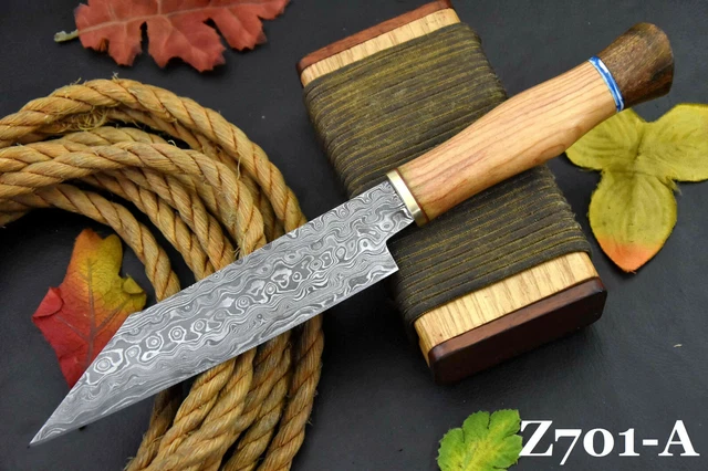 12.2" OAL Hand Forged Damascus Steel Chef Knife Handmade, Olive Handle (Z701-A)
