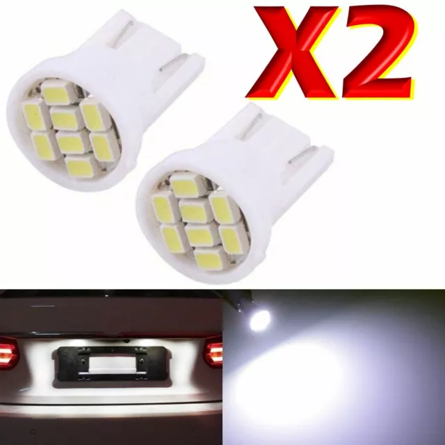 2 LED T10 8 SMD Lampada Posizione Luci e Targa  BIANCO Per Fari XENON W5