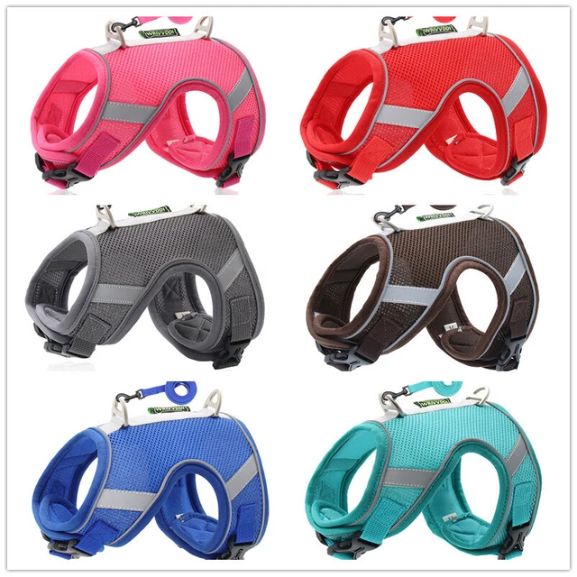 Cats Puppy Dogs Leash Lead Kitten Chihuahua Soft Mesh Harness  Reflective Vest
