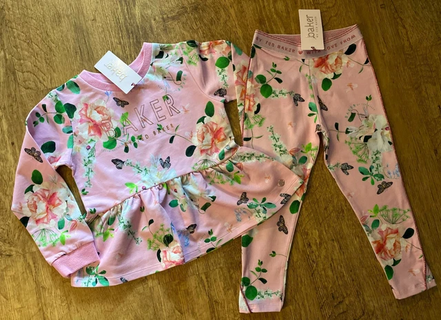BNWT Ted Baker 4-5 years sweater leggings outfit floral set New rose designer