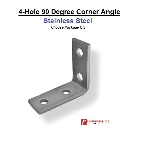Stainless Steel Four 4 Hole 90° Corner Angle for Unistrut Channel 4653S1 P1325