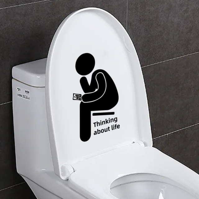 Fun Toilet Sticker Bathroom Decorative Wall Stickers English Logo Toilet Sticker