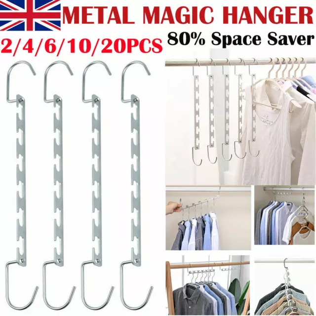 20X Space Saving Wonder Magic Clothes Hangers Closet Organizer Multi Functional