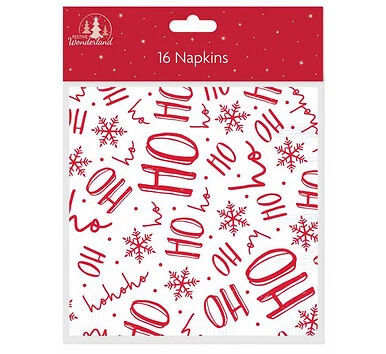 Ho Ho Ho Paper  Christmas Table Napkins 16 Pack by north pole