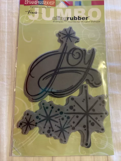 Stampendous Jumbo Cling Rubber Stamp Set Sparkle Joy CRS5025 2-piece NEW