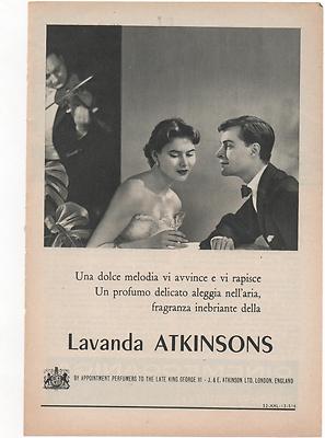 Pubblicità vintage ATKINSONS ENGLISH LAVENDER advert reklame werbung publicitè 