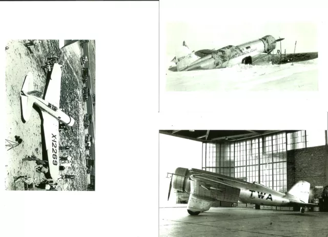 Set Of 3 - Lot #37 B&W 4X6 Photographs - Northrop Twa - Airplanes