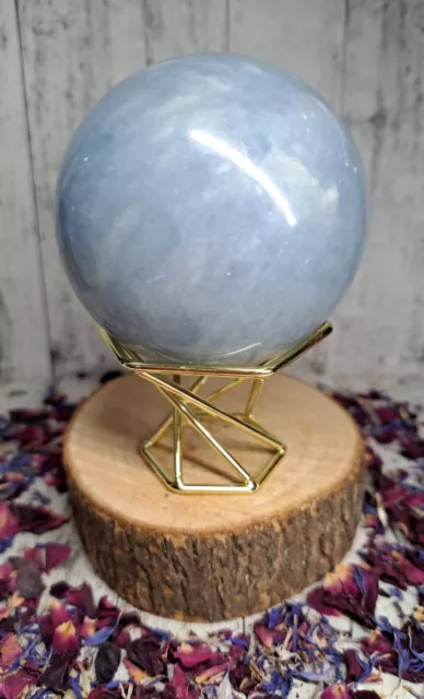 Angelite Crystal Sphere 7cm 483g Rare Healing Orb - Anhydrite Aquarius Zodiac