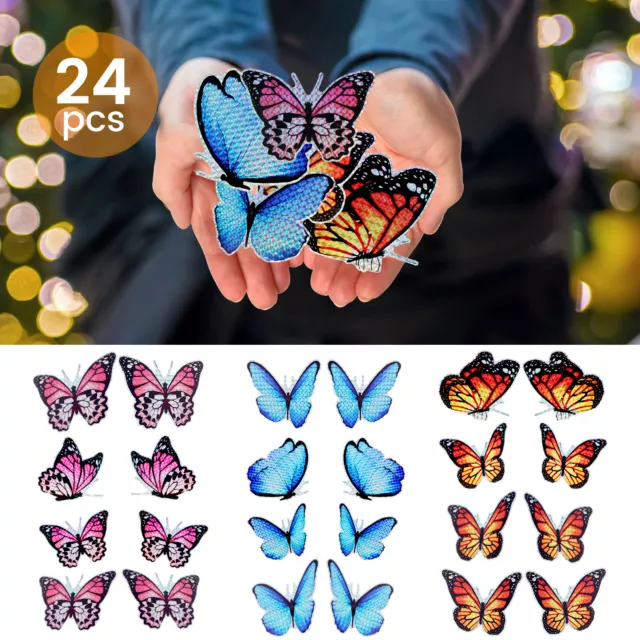 24x Magnets Screen Sticker Butterfly Window Saver Double Sided Decorative -