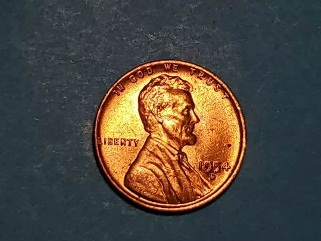 1954-D Denver mint uncirculated UNC BU lincoln red cent wheat penny