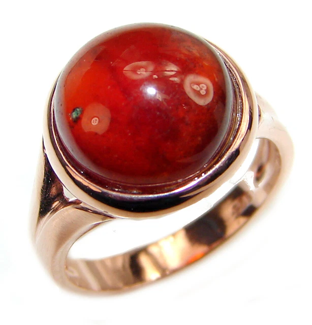 Genuine Garnet  18K Rose Gold over .925 Sterling Silver handmade Cocktail Ring s