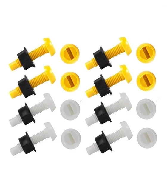 8 VEHICLE NUMBER Reg Plate Screws Bolts and Nuts Yellow White Fixing