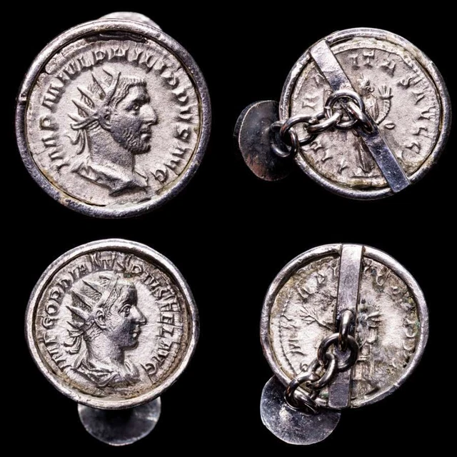 *Lucernae* Gordiano III y Filipo I pareja de antoninianos de plata Gemelos (51)