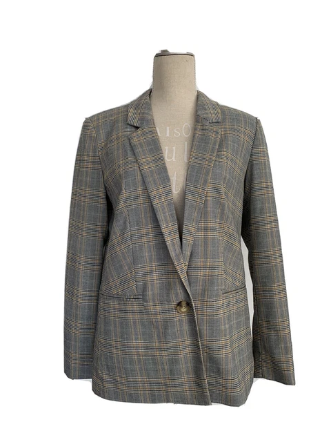 Blazer Femme Marella Coton Prince De Galles Taille S - 40 Made In Italy