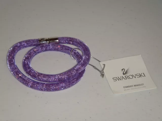 SWAROVSKI Women's Lilac Stardust Deluxe Convertible Double Wrap Bracelet + BOX 2