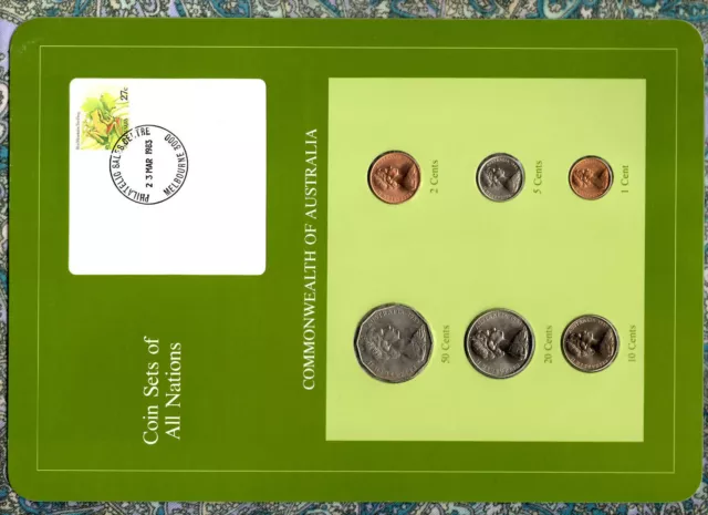 Coin Sets of All Nations Australia 50, 20, 10, 5, 2, 1 cents 1983 UNC
