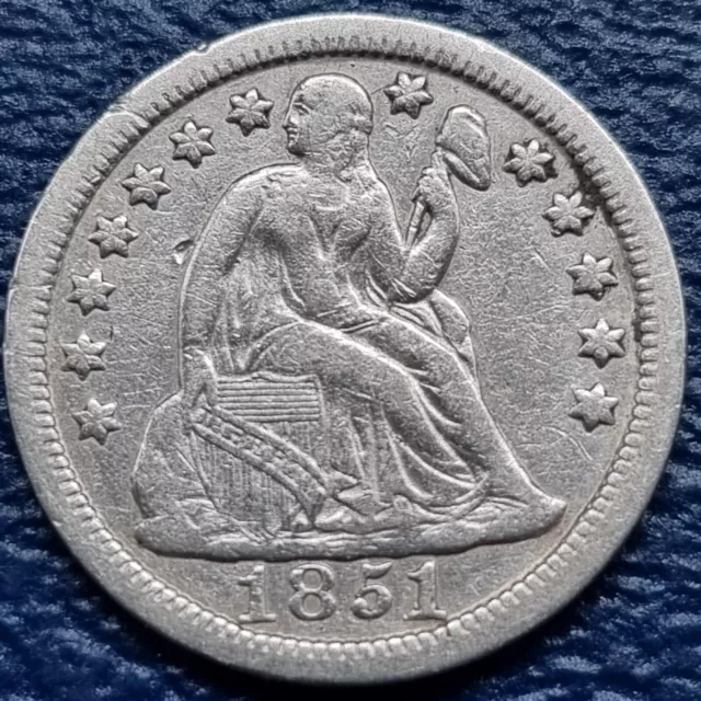 1851 Seated Liberty Dime 10c Better Grade XF #72267