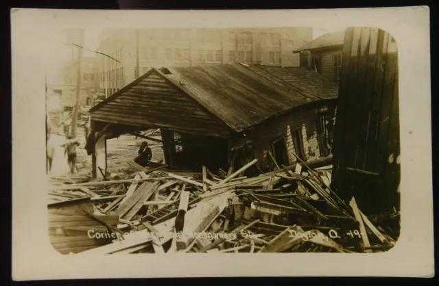 Vintage RPPC Ruins On The Great Dayton Flood 1913 Dayton Ohio