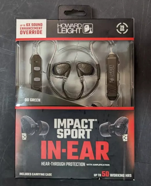 Howard Leight IMPACT SPORT In-Ear Hear-Through Protection - Green NEW BOX DAM