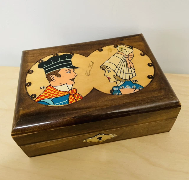Belle Boîte à Bijoux Ancienne En Marqueterie De Bois - Parfaite Pour Collection Ou Rangement élégant