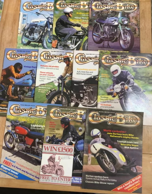 Rivista bici classica 1985 10 numeri-Norton/BSA/Daytona/Ariel/Honda XBR/Norvin