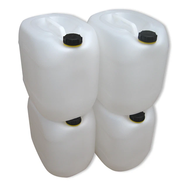 4 x 30 Liter weiß Kanister Camping & Outdoor Behälter lebensmittelecht NEUWARE.