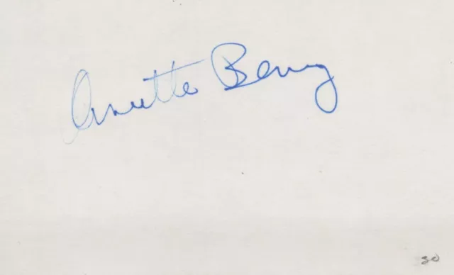 Annette Bening signed 3x5 card