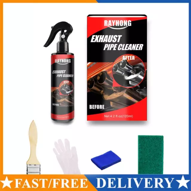Metal Surface Rust Remover Motorcycle Car Exhaust Pipe Cleaner Kits (120ml) AU