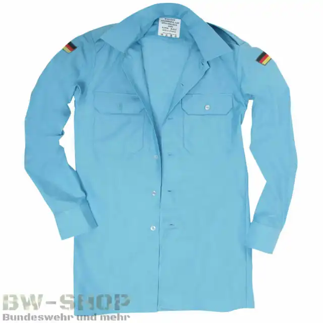 Original Bundeswehr Marine Bordhemd Blau Feuerwehr Hemd Bw Diensthemd Aramid