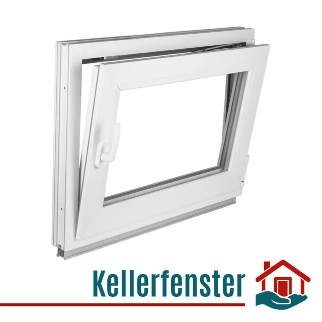 Ventana de sótano doble y triple acristalamiento oscilobatiente blanco premium