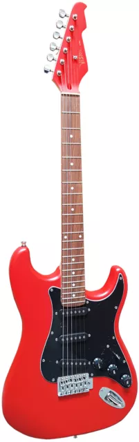 Red Shock - E-Gitarre Elektrogitarre Rot Matt - Ahorn Tremolo Singelcoil St5Rm