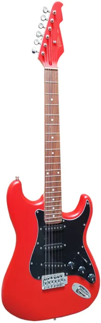 Red Shock - E-Guitare Electrogitare Rouge Mat - Avern Tremolo Singelcoil St5Rm