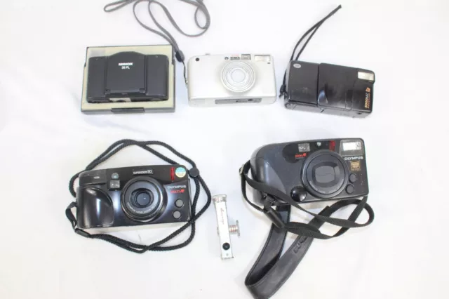 F x6 Vintage Point & Shoot Film Cameras Inc. Minox 35 PL, Olympus Superzoom etc