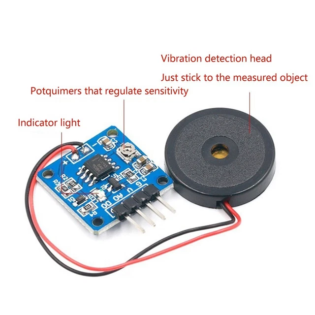 Module de capteur de vibration avec céramique de tension et sortie de signal an