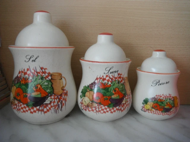 LOT DE 5 Petits Pots à Épices en Céramique Bleu Style Campagnard EUR 29,86 - FR