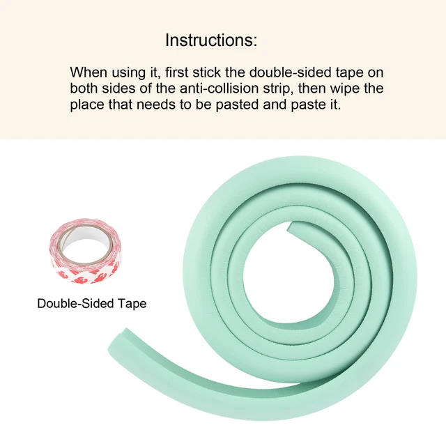 (Light Green)Baby Proofing Edge Protector Table Bumper Guard Comfortable