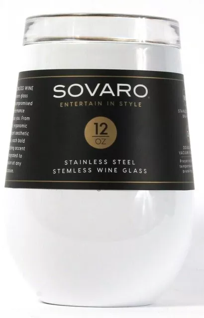 Zonegrace SET 4 12 oz Stainless Steel Stemless Wine Glass NO