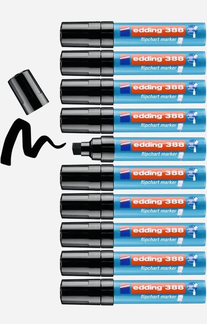 edding 388 Flipchart-Marker - schwarz - 10Stifte - Keilspitze