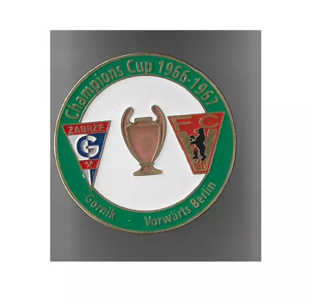 football pin badge Gornik Zabrze Poland - Vorwärts Berlin Germany 1966-1967 #8