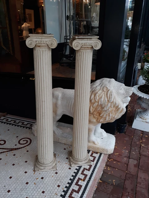 Pair Antique Wooden Architectural Salvage Columns