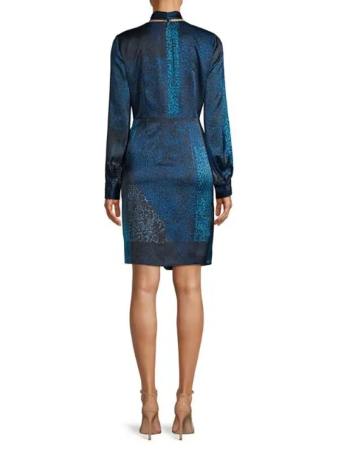 ELIE TAHARI Alara Leopard-Print Patchwork Silk Dress, Multicolor, UK8/US 4, $468 2