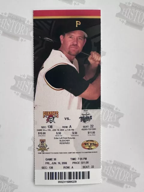 2006 Minnesota Twins at Pittsburgh Pirates Ticket 6/16/06 Lirano Win