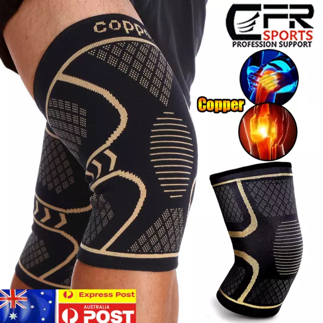 Copper Knee Brace Knee Compression Sleeve Sports Silicone Knee Support Running