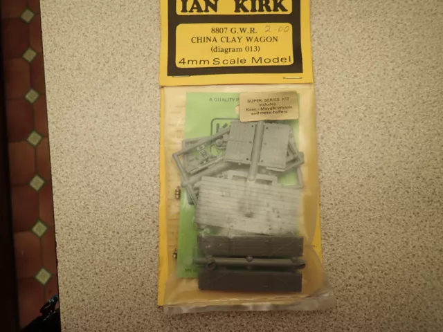 Unmade Ian Kirk 4mm Scale 8807 GWR China Clay Wagon Kit Dia 013 Inc Maygib Wheel