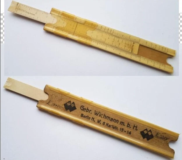Logarithmische Regla / de Cálculo/Varilla Cálculo, Usado Wichmann Berlín K131
