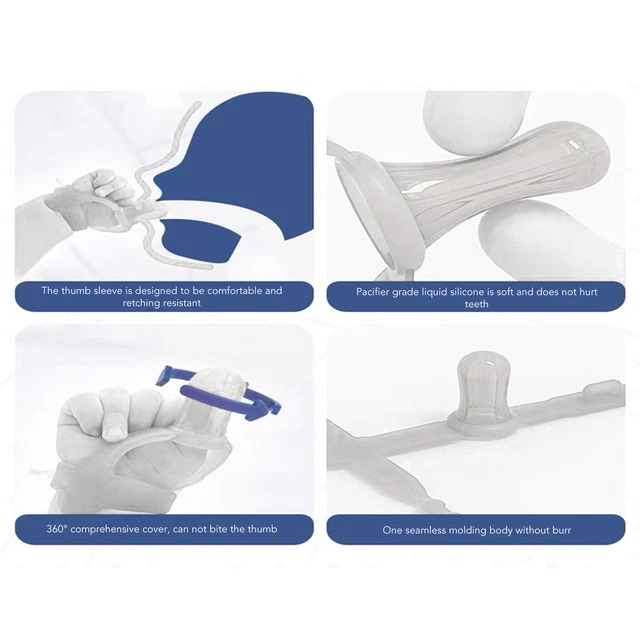 (Transparent)Baby Thumb Sucking Stop Adjust Thumb Guard Soft Silicone Thumb EJJ